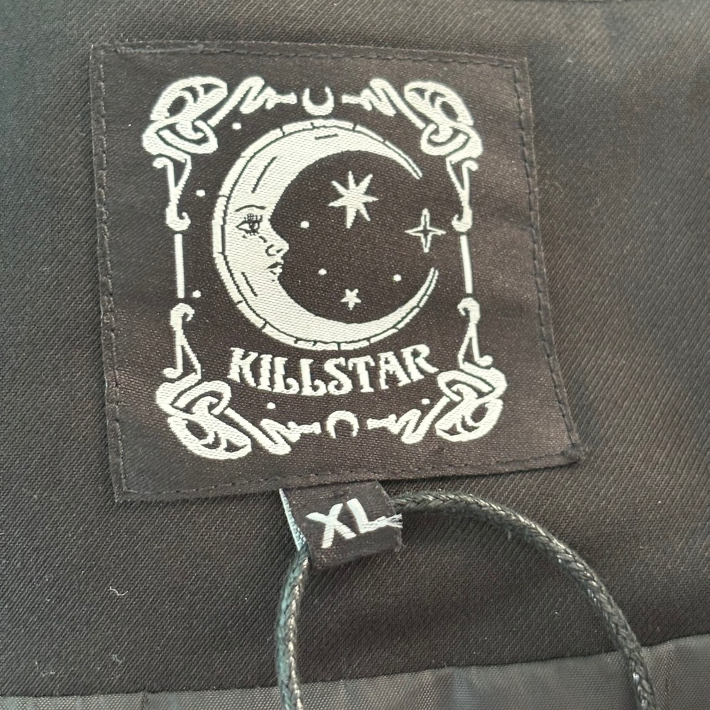 Killstar Dead Man's Mens Black Goth Waistcoat Vest XL Silver Hardware Steampunk - Picture 7 of 11